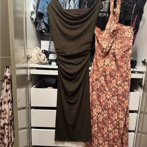 Reformation One Shoulder Brown Dress